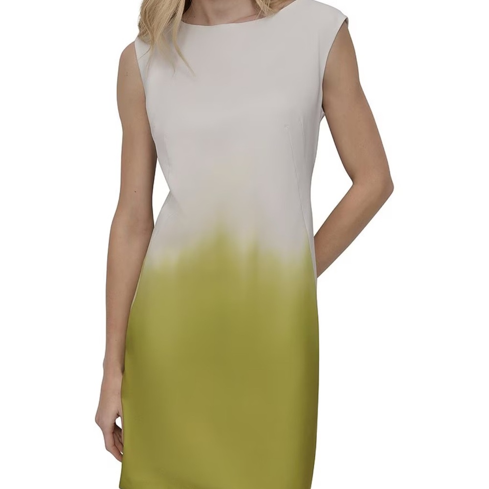 NEW DKNY by Donna Karan Stretch Ombre Boat Neck Sleeveless Sheath Dress